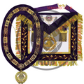 Masonic Grand Master Apron Set – Sheepskin Leather, Gold Bullion Embroidery + Chain Collar, Jewel & Gauntlet Cuffs Masonic Hub