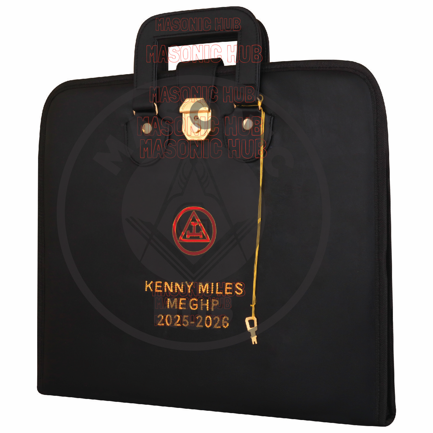 Custom Royal Arch Masonic Apron Case – Hand-Embroidered Regalia Storage with Handle Masonic Hub