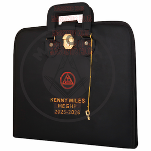 Custom Royal Arch Masonic Apron Case – Hand-Embroidered Regalia Storage with Handle Masonic Hub
