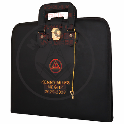 Custom Royal Arch Masonic Apron Case – Hand-Embroidered Regalia Storage with Handle