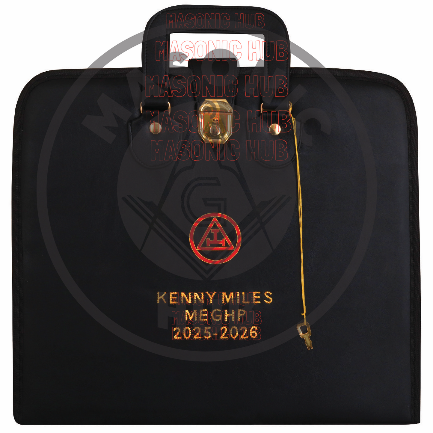 Custom Royal Arch Masonic Apron Case – Hand-Embroidered Regalia Storage with Handle