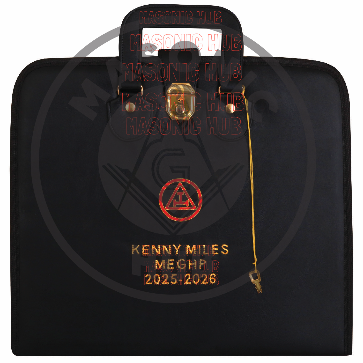 Custom Royal Arch Masonic Apron Case – Hand-Embroidered Regalia Storage with Handle