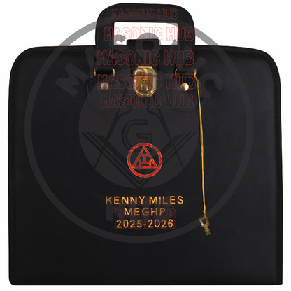 Custom Royal Arch Masonic Apron Case – Hand-Embroidered Regalia Storage with Handle