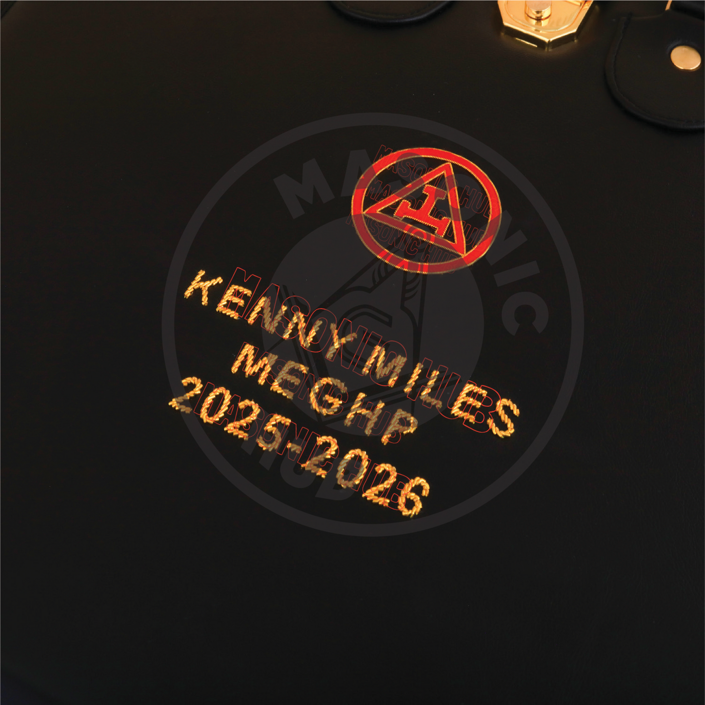 Custom Royal Arch Masonic Apron Case – Hand-Embroidered Regalia Storage with Handle