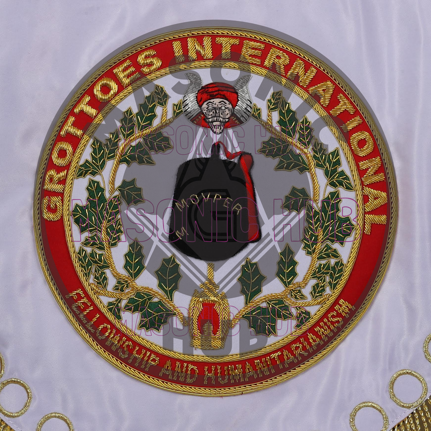 Custom M.O.V.P.E.R. Grotto Banner Flag – Gold Fringe – Personalized Lodge Display Masonic Hub