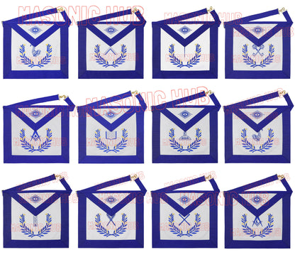 Blue Lodge Officer Apron Collection – Set of 12 for the Elite