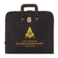 Personalized Masonic Apron Case | Hand-Embroidered Square & Compasses | Black with Handle Masonic Hub