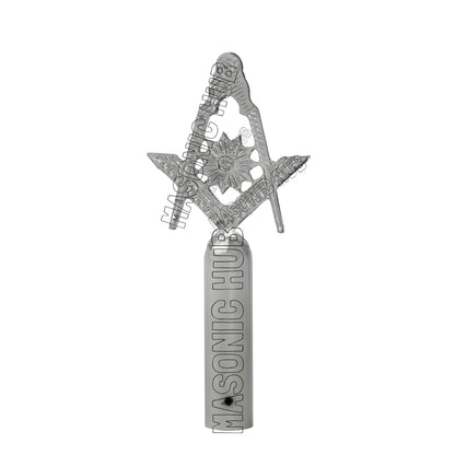 Silver Masonic Blue Lodge Tops Set with MM Emblem Freemason Masonic Pole