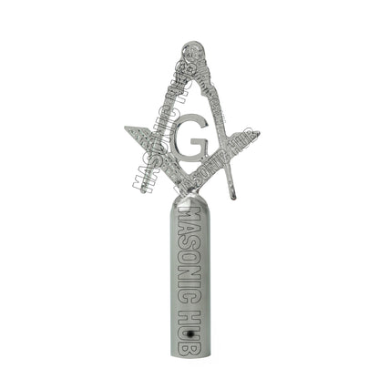Silver Masonic Blue Lodge Tops Set with MM Emblem Freemason Masonic Pole