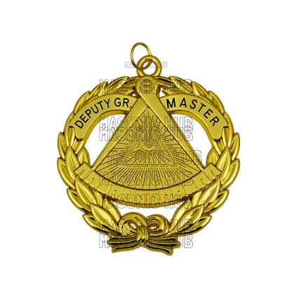 Masonic Grand Lodge Chain Collar – Velvet Backing with Jewel & Rhinestone Trim