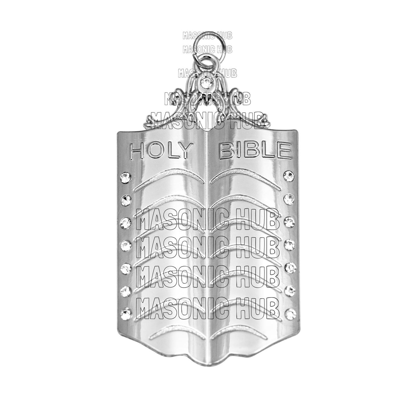 Masonic Master Mason Blue Lodge Jewel Neck Cord with 12 Silver Jewels – Regalia Set