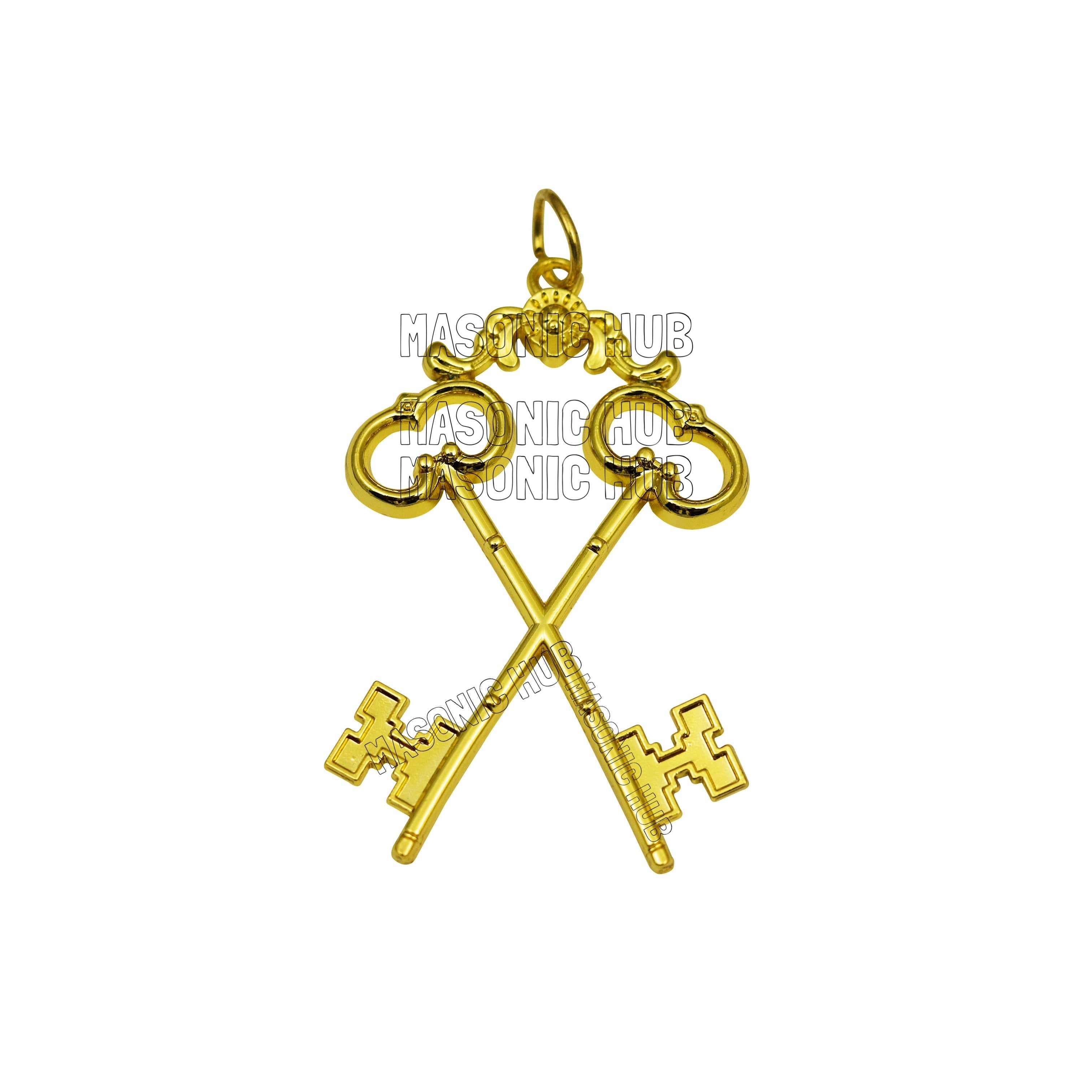 Masonic Regalia Blue Lodge Treasurer Apron &amp; Chain Collar with Jewel Masonic Hub