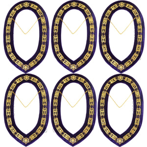 Masonic Regalia Cryptic Mason Royal & Select Master Chain Collar Purple Backing Masonic Hub