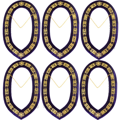 Masonic Regalia Cryptic Mason Royal & Select Master Chain Collar Purple Backing