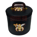 MASONIC SHRINER FEZ CASE – BLACK WITH HAND-EMBROIDERED EMBLEM Masonic Hub