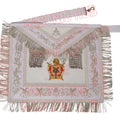 DeMolay Lambskin Apron | Past Master Emblem on Flap | Fully Silver Bullion Embroidery | Masonic Regalia Masonic Hub