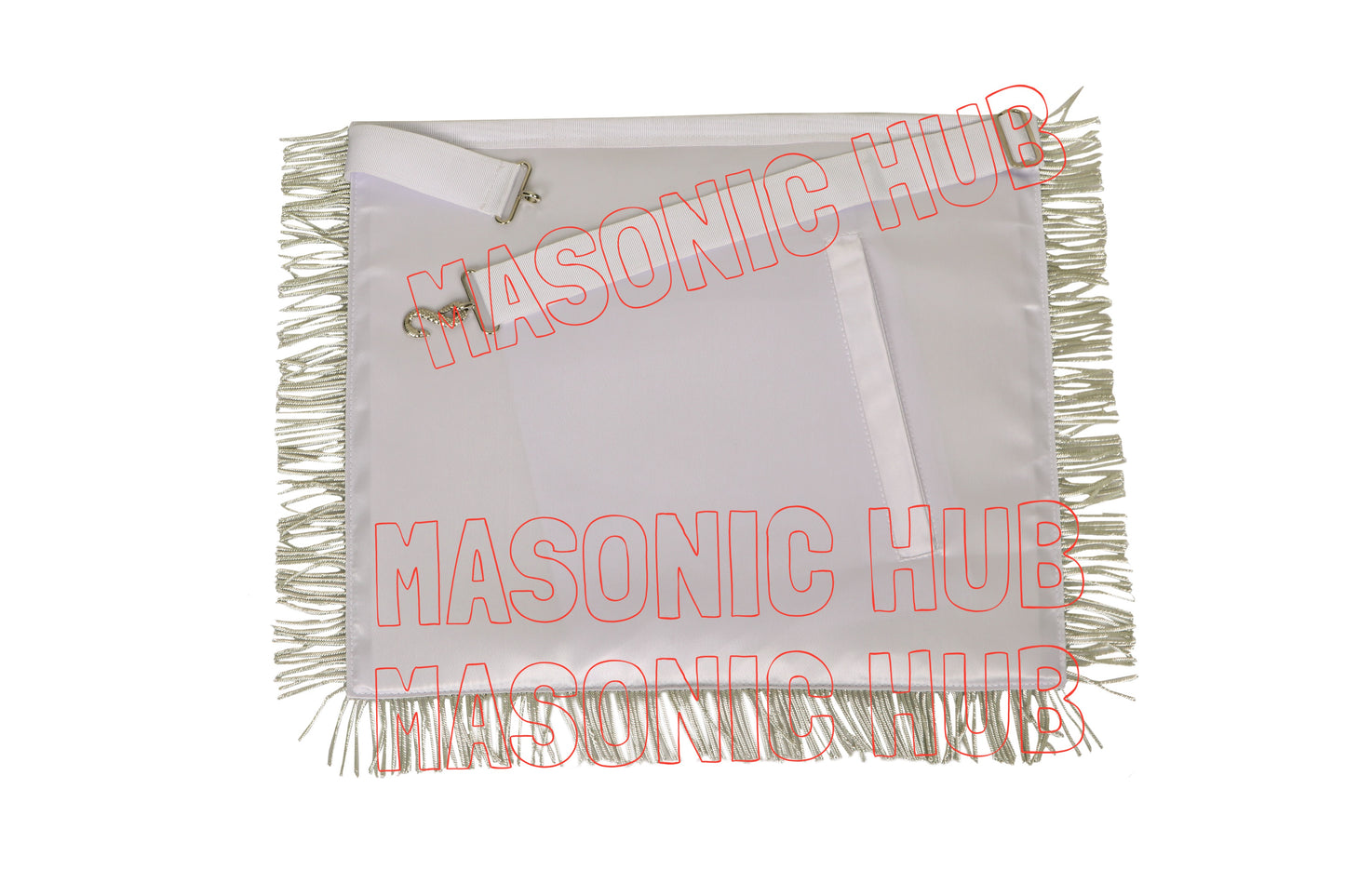 DeMolay Lambskin Apron | Past Master Emblem on Flap | Fully Silver Bullion Embroidery | Masonic Regalia
