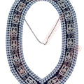 Masonic Past Master Metal Chain Collar – Silver Plated – Blue Velvet Backing – Double Row Rhinestone Trim Masonic Hub