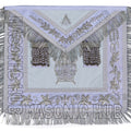 DeMolay Lambskin Apron | Past Master Emblem on Flap | Fully Silver Bullion Embroidery | Masonic Regalia Masonic Hub