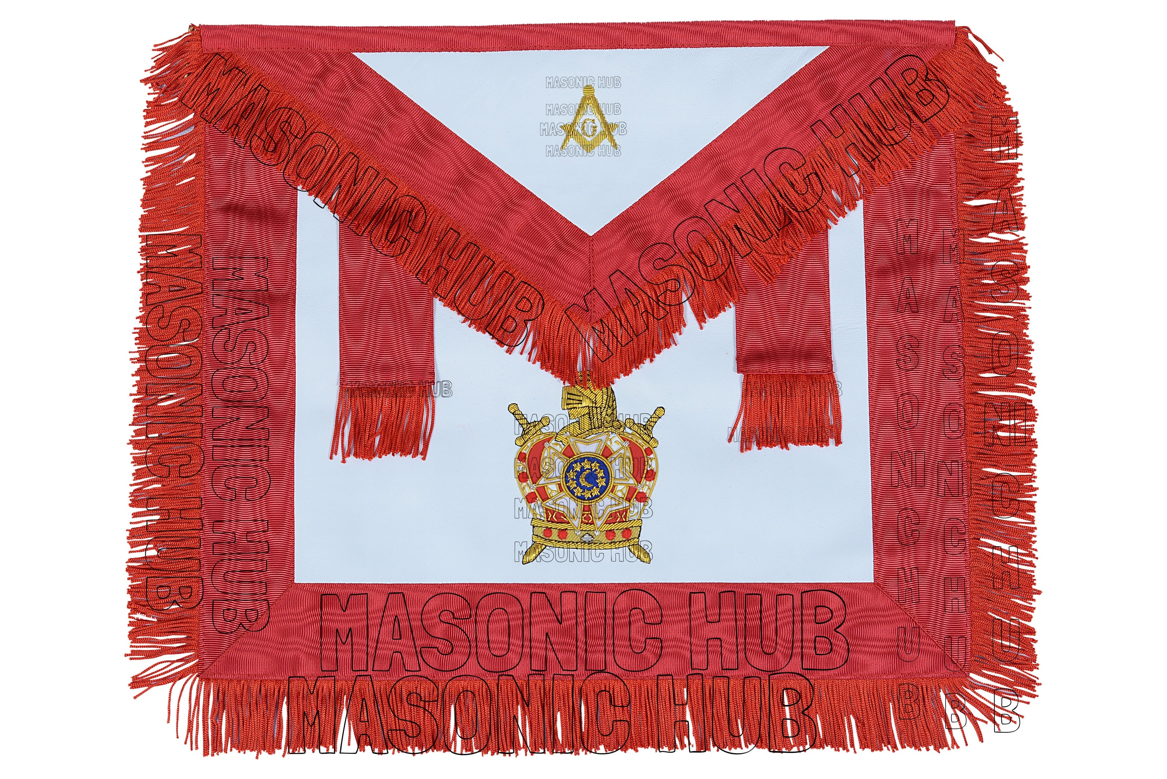 Handcrafted Masonic DeMolay Apron – 100% Lambskin Freemason Regalia with Master Mason Emblem Flap Masonic Hub