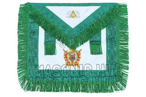 Handcrafted Masonic DeMolay Apron – 100% Lambskin Freemason Regalia with Master Mason Emblem Flap Masonic Hub