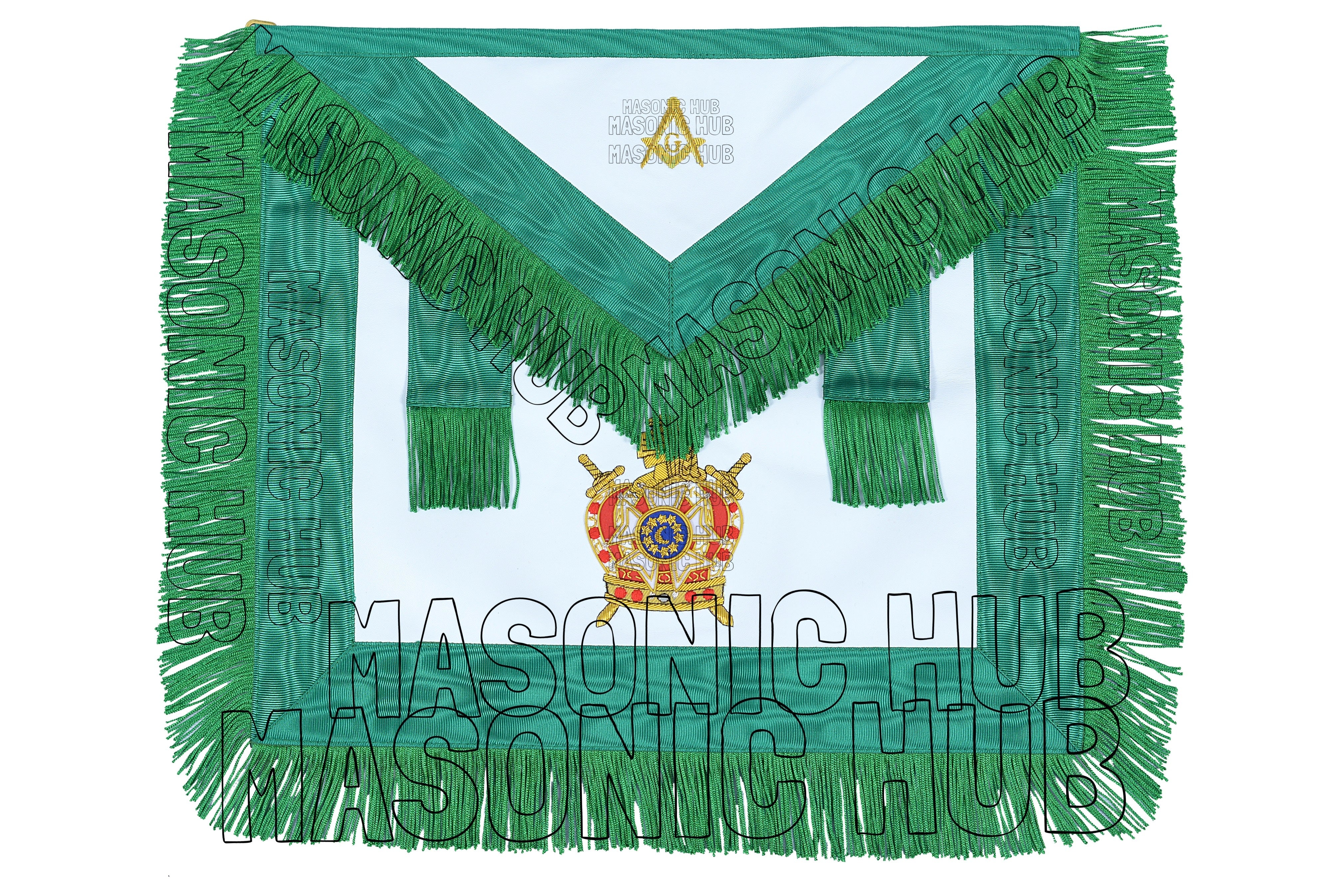 Handcrafted Masonic DeMolay Apron – 100% Lambskin Freemason Regalia with Master Mason Emblem Flap Masonic Hub