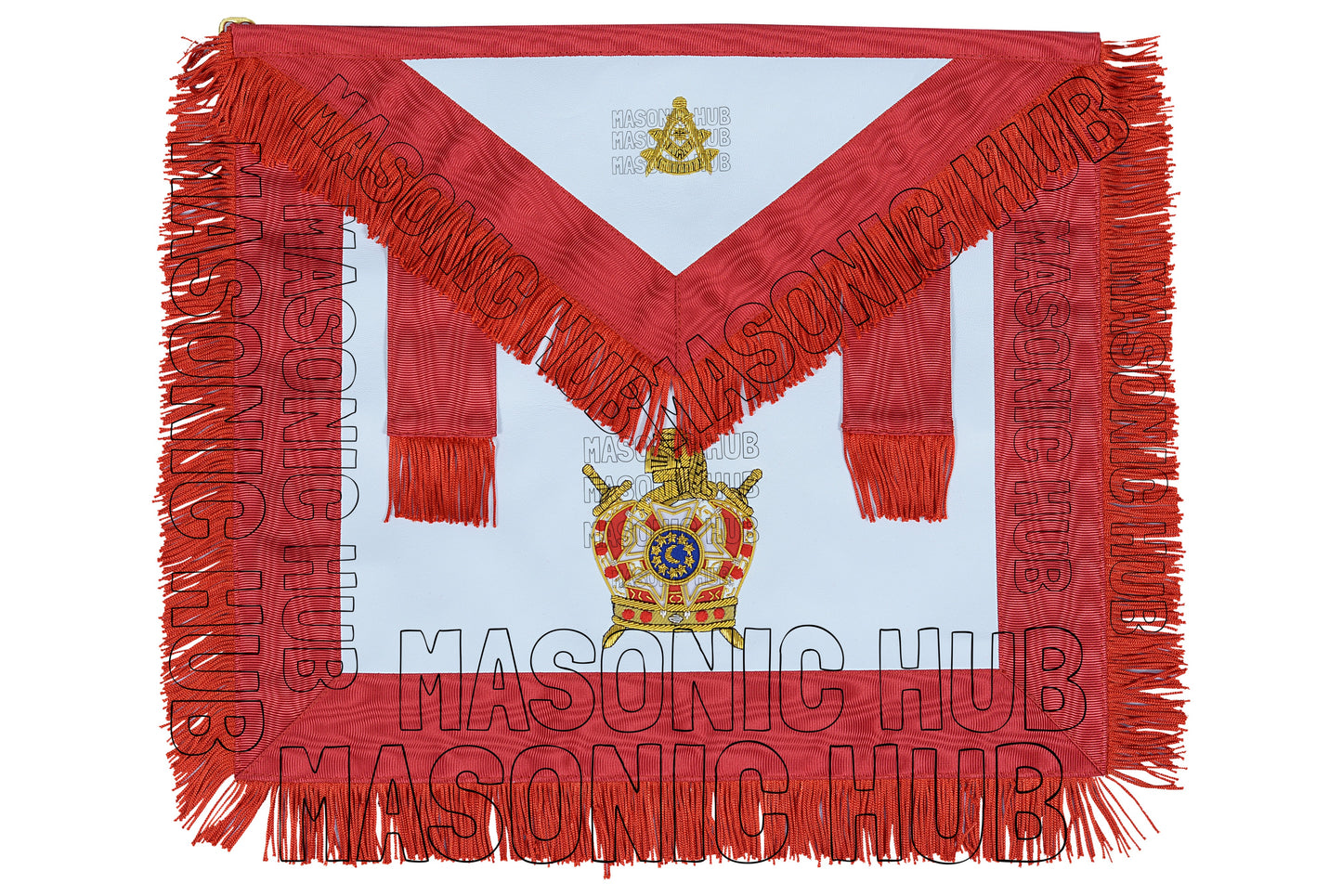 Handcrafted Masonic DeMolay Apron – 100% Lambskin Freemason Regalia with Past Master Emblem Flap