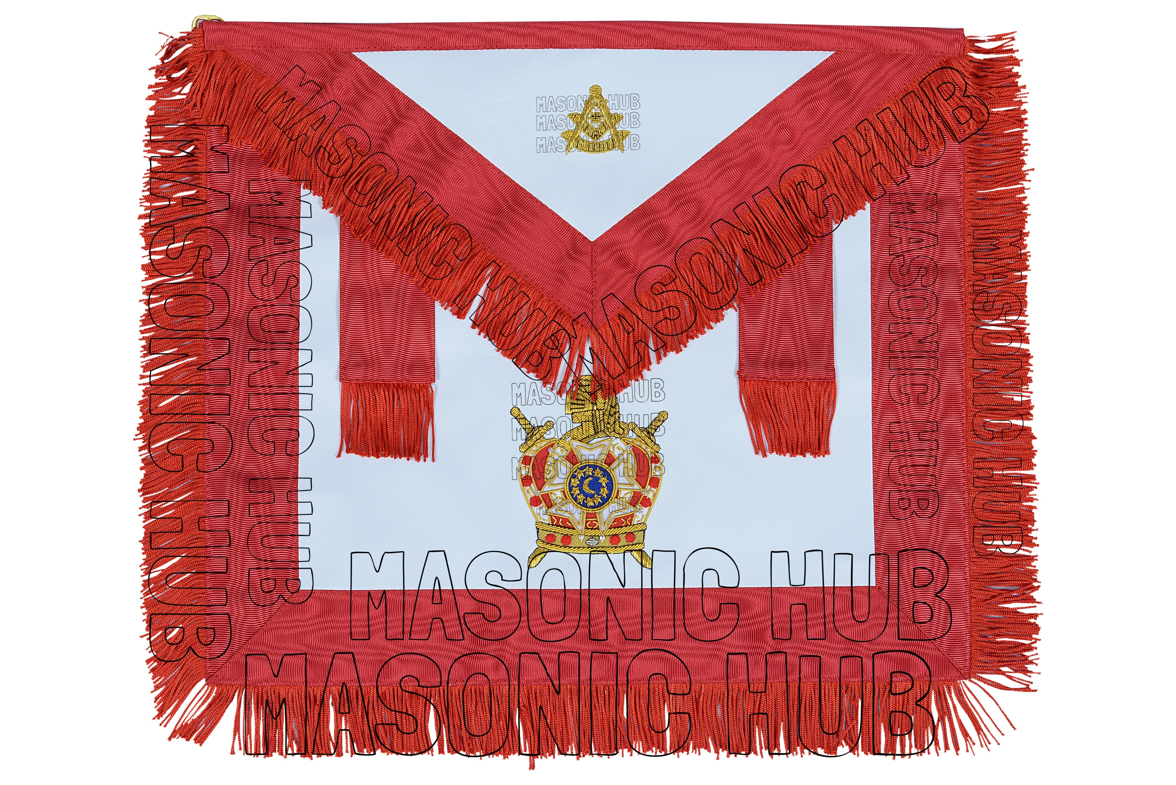 Handcrafted Masonic DeMolay Apron – 100% Lambskin Freemason Regalia with Past Master Emblem Flap