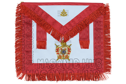 Handcrafted Masonic DeMolay Apron – 100% Lambskin Freemason Regalia with Past Master Emblem Flap