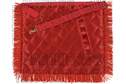 Handcrafted Masonic DeMolay Apron – 100% Lambskin Freemason Regalia with Past Master Emblem Flap