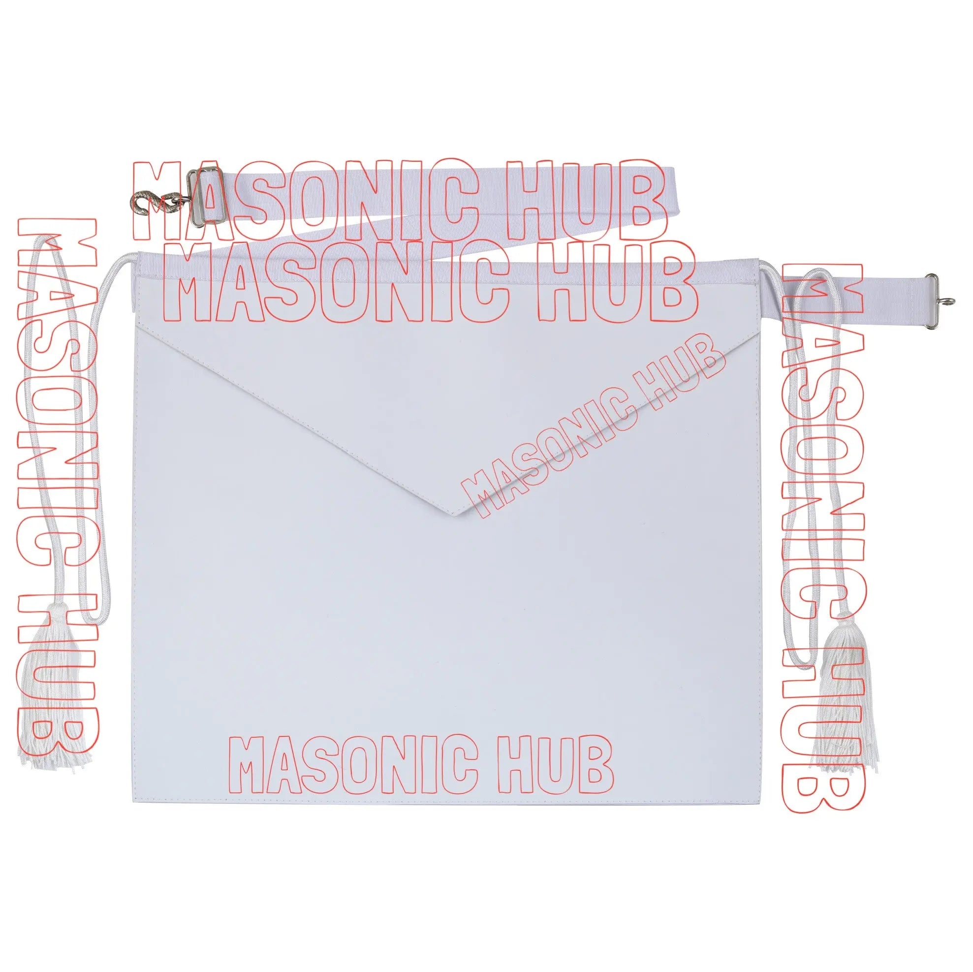Masonic Hub Candidate / Entered Apprentice Faux Leather Apron with White Tassels Masonic Hub