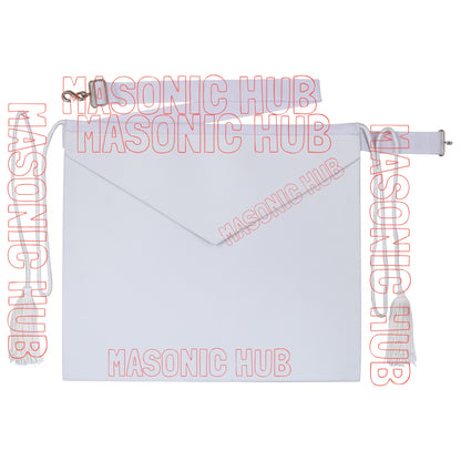 Masonic Hub Candidate / Entered Apprentice Faux Leather Apron with White Tassels