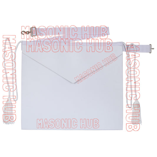 Masonic Hub Candidate / Entered Apprentice Faux Leather Apron with White Tassels