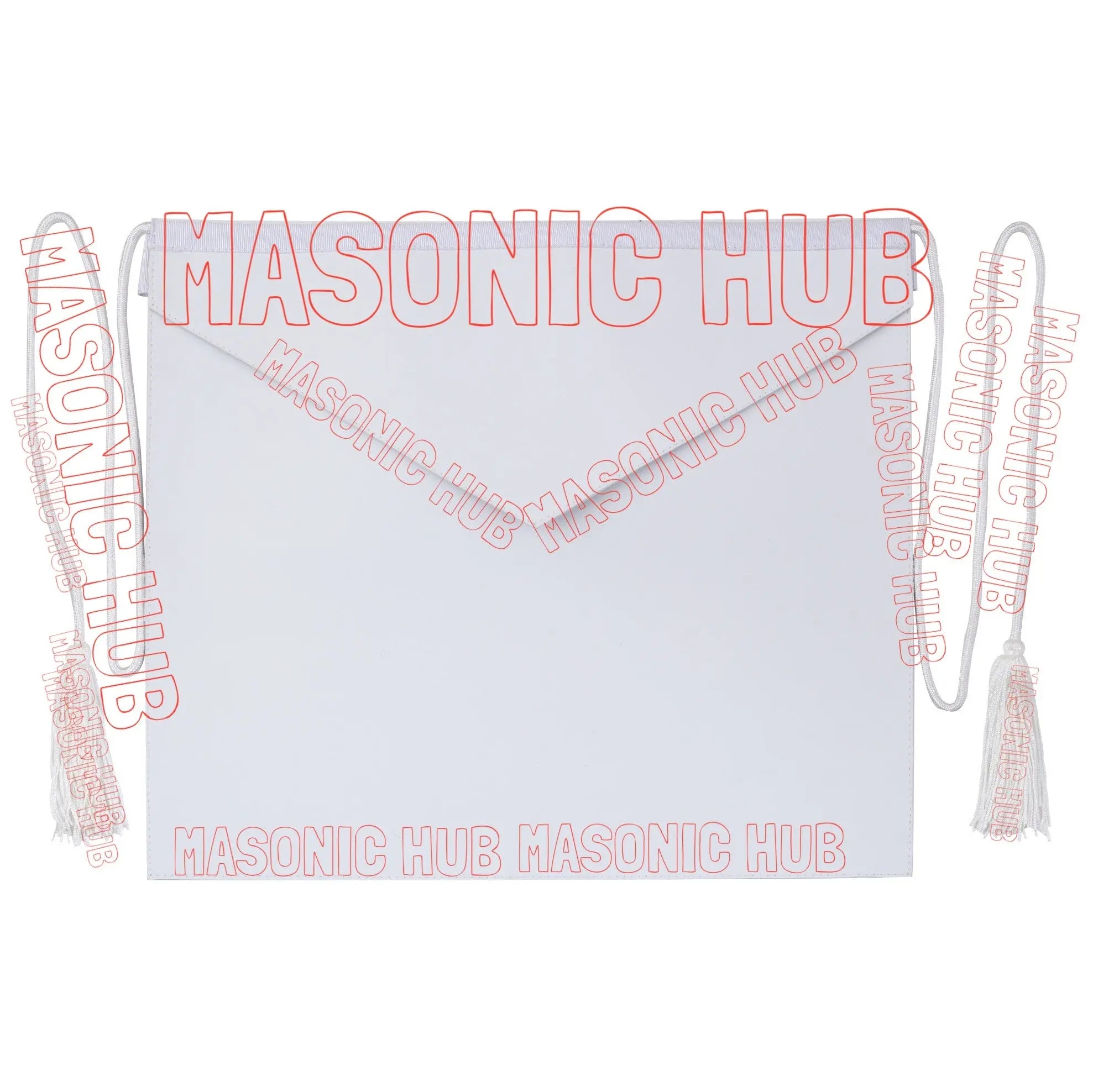 Masonic Hub Candidate / Entered Apprentice Faux Leather Apron with White Tassels Masonic Hub