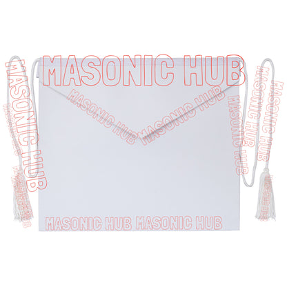 Masonic Hub Candidate / Entered Apprentice Faux Leather Apron with White Tassels