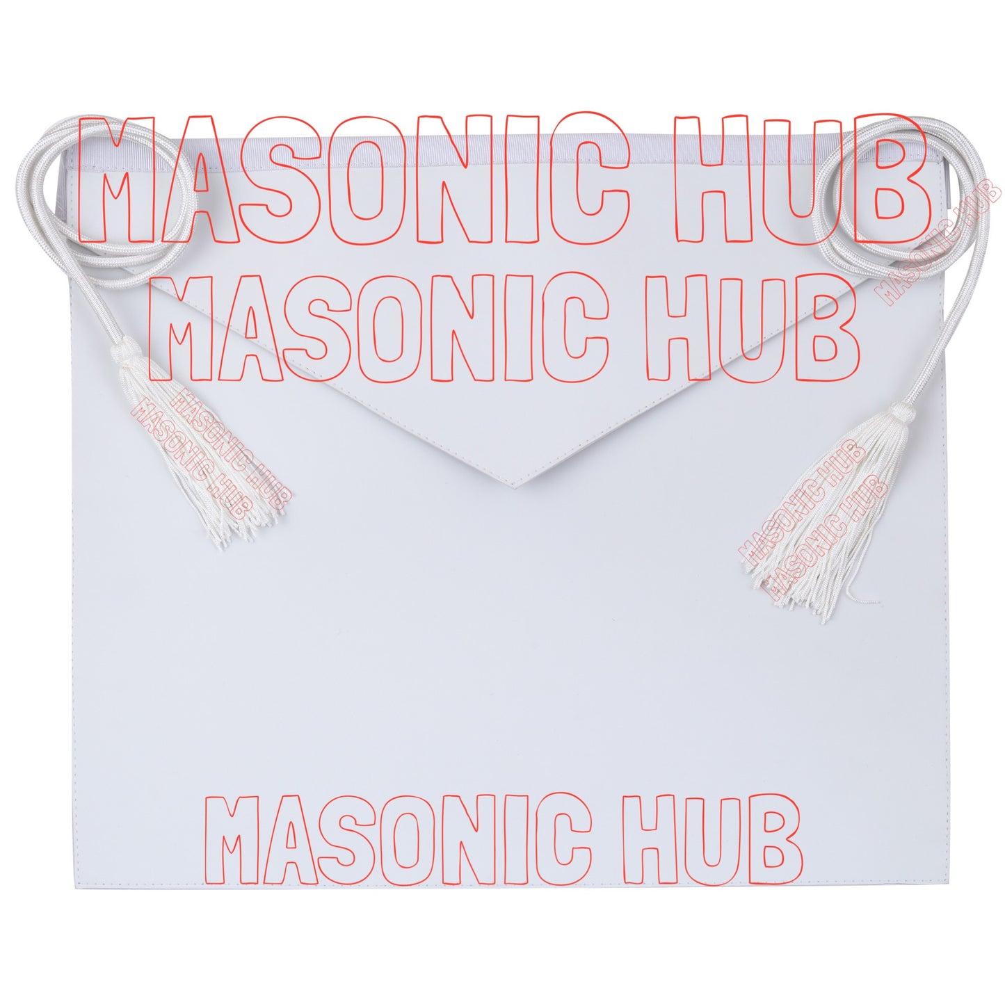 Masonic Hub Candidate / Entered Apprentice Faux Leather Apron with White Tassels
