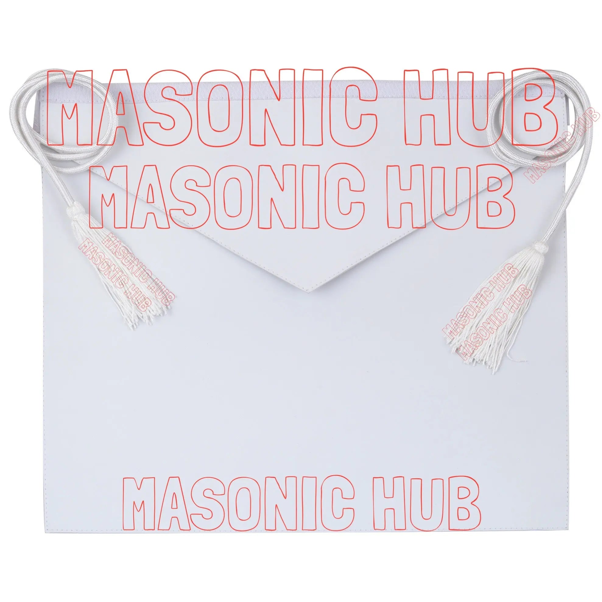 Masonic Hub Candidate / Entered Apprentice Faux Leather Apron with White Tassels Masonic Hub
