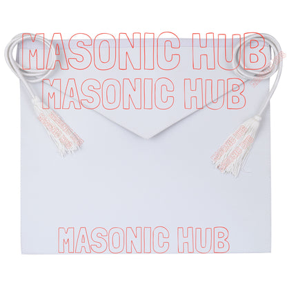 Masonic Hub Candidate / Entered Apprentice Faux Leather Apron with White Tassels