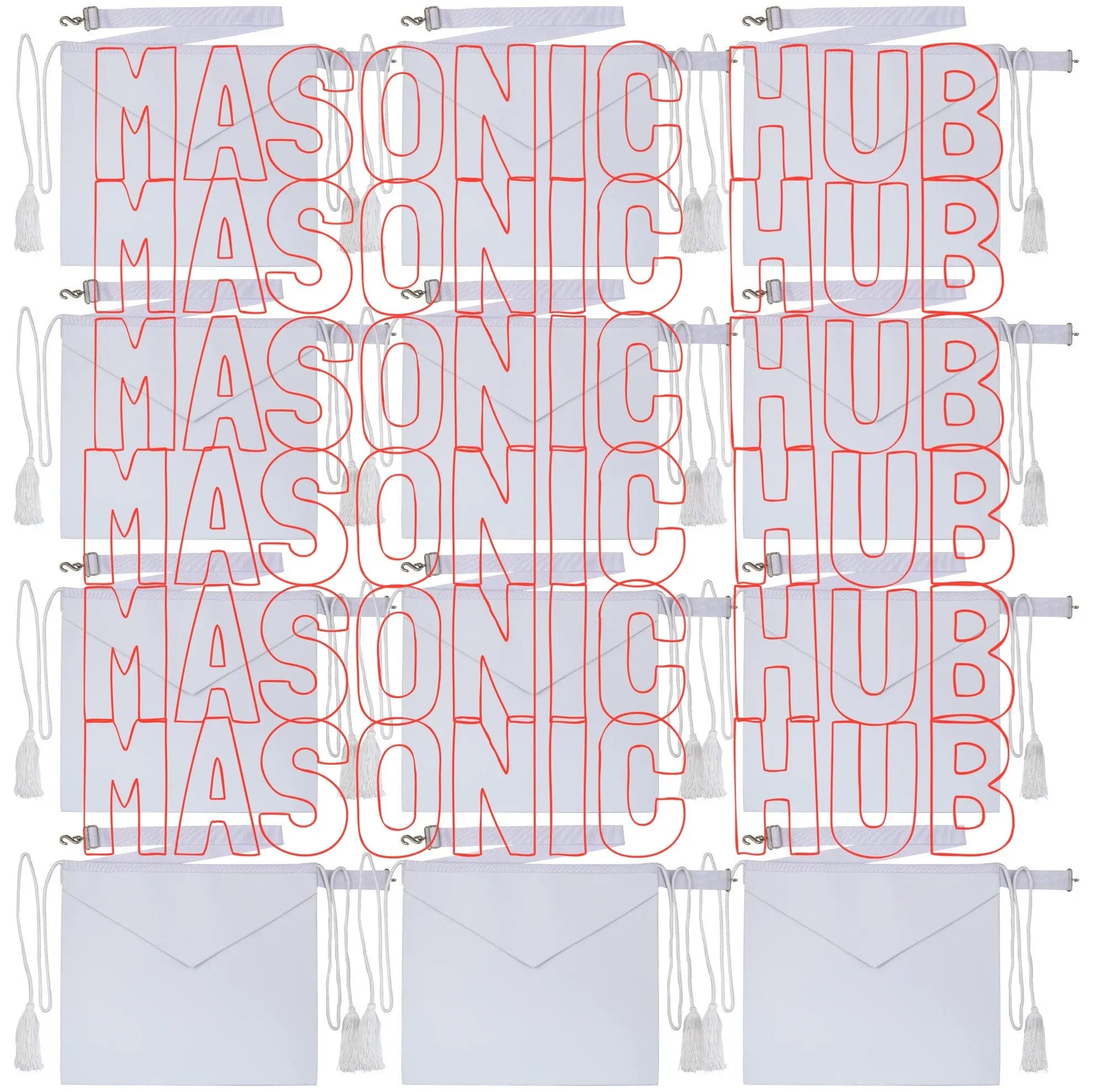 Masonic Hub Candidate / Entered Apprentice Faux Leather Apron with White Tassels Masonic Hub