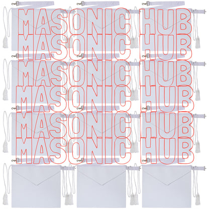 Masonic Hub Candidate / Entered Apprentice Faux Leather Apron with White Tassels