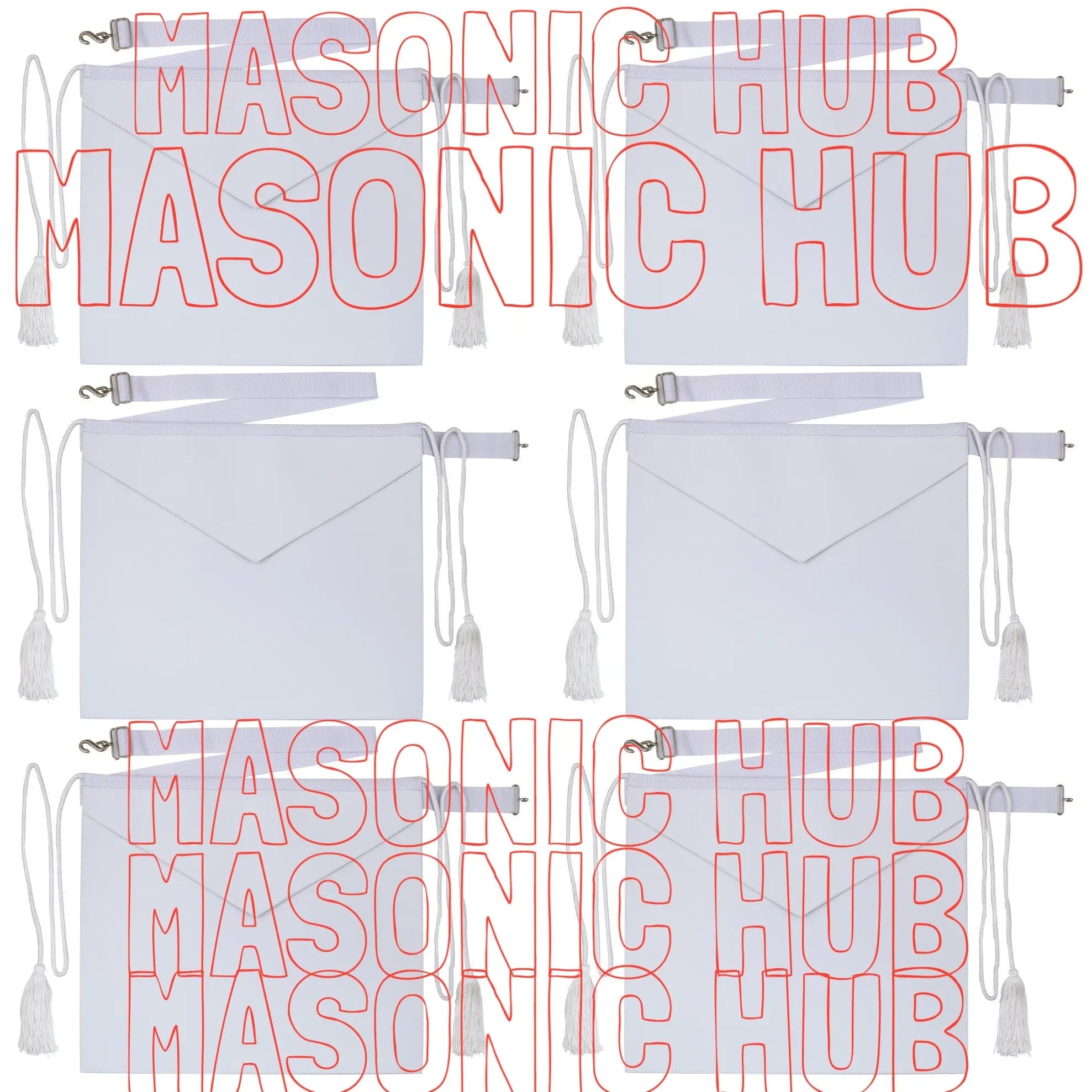 Masonic Hub Candidate / Entered Apprentice Faux Leather Apron with White Tassels Masonic Hub