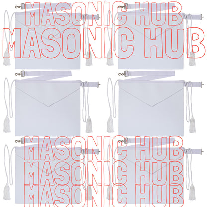 Masonic Hub Candidate / Entered Apprentice Faux Leather Apron with White Tassels