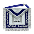 MASONIC REGALIA – CUSTOM PAST MASTER LAMBSKIN APRON (HAND EMBROIDERED, SILVER) Masonic Hub