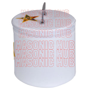 NEW ORDER OF EASTERN STAR FEZ CAP CASE – WHITE WITH EMBLEM Masonic Hub