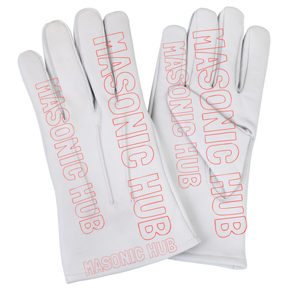 Masonic Plain White Leather Gloves – Blue Lodge Ceremonial Dress Gloves (No Emblem)
