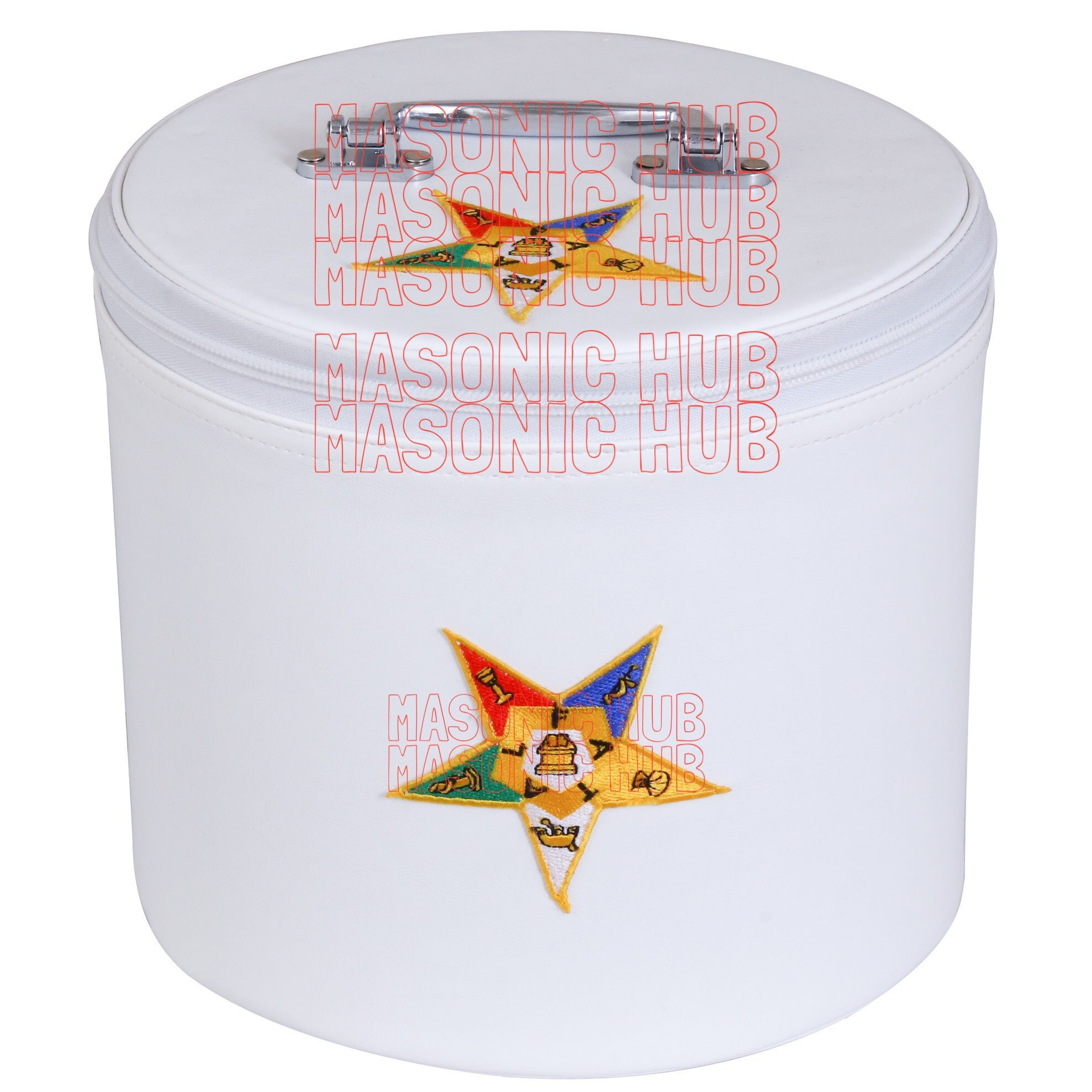 NEW ORDER OF EASTERN STAR FEZ CAP CASE – WHITE WITH EMBLEM