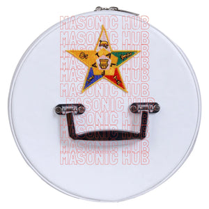 NEW ORDER OF EASTERN STAR FEZ CAP CASE – WHITE WITH EMBLEM Masonic Hub