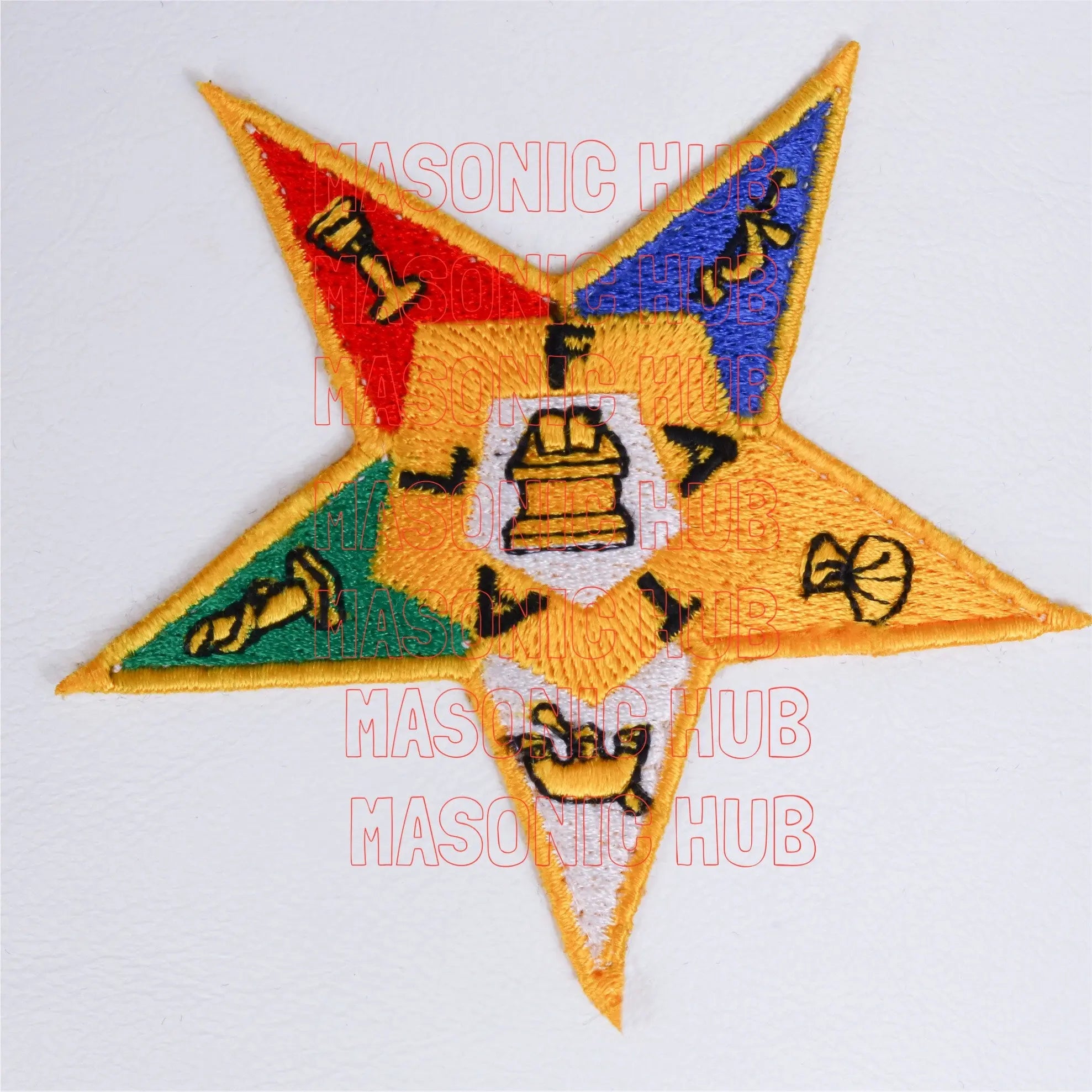 NEW ORDER OF EASTERN STAR FEZ CAP CASE – WHITE WITH EMBLEM Masonic Hub