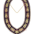 Masonic Past Master Chain Collar & Purple Velvet w/ Rhinestone Trim - Free Jewel Masonic Hub