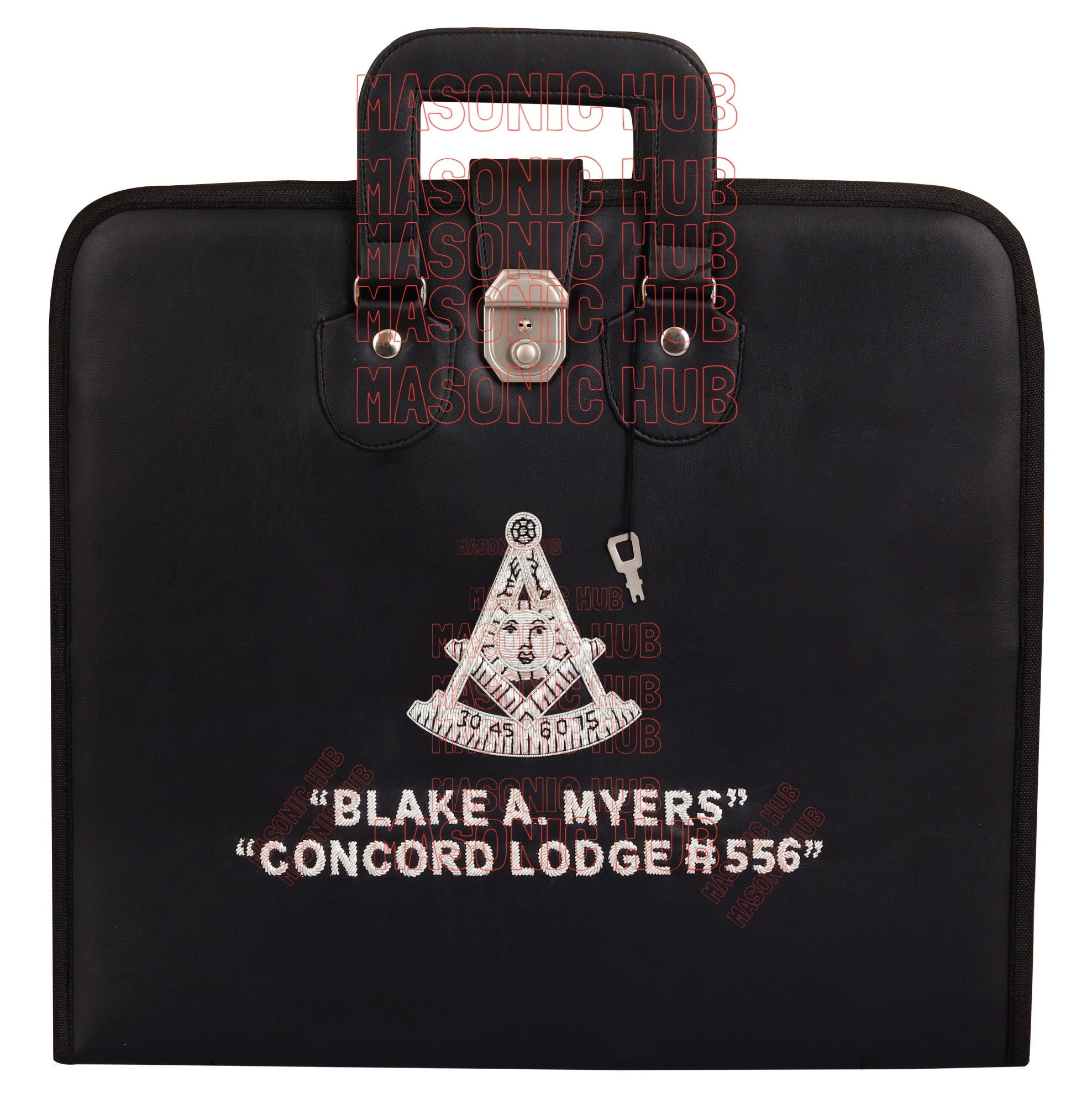 Masonic Hand Embroidered Customize Past Master Masonic Apron Case with Handle Masonic Hub